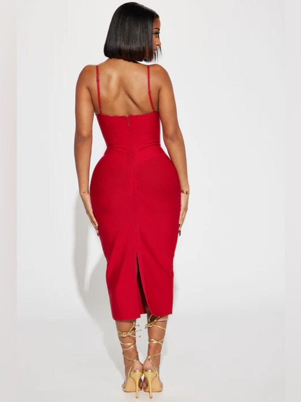 Fashion Nova Red Bustier Bodycon Dress - Picture 3 of 9